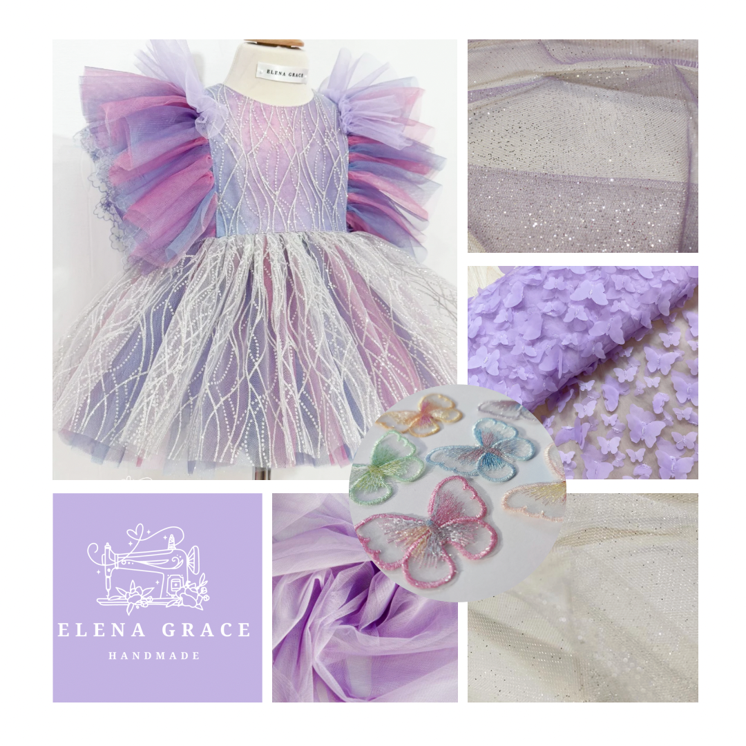 Custom Purple Butterfly Tulle Dress - LUELLA - DEPOSIT