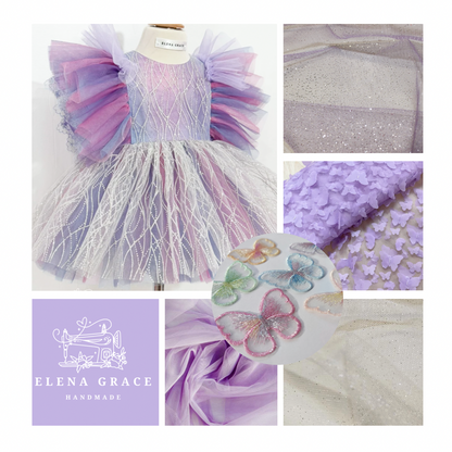 BALANCE - Custom Purple Butterfly Tulle Dress - LUELLA