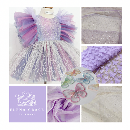 Custom Purple Butterfly Tulle Dress - LUELLA - DEPOSIT