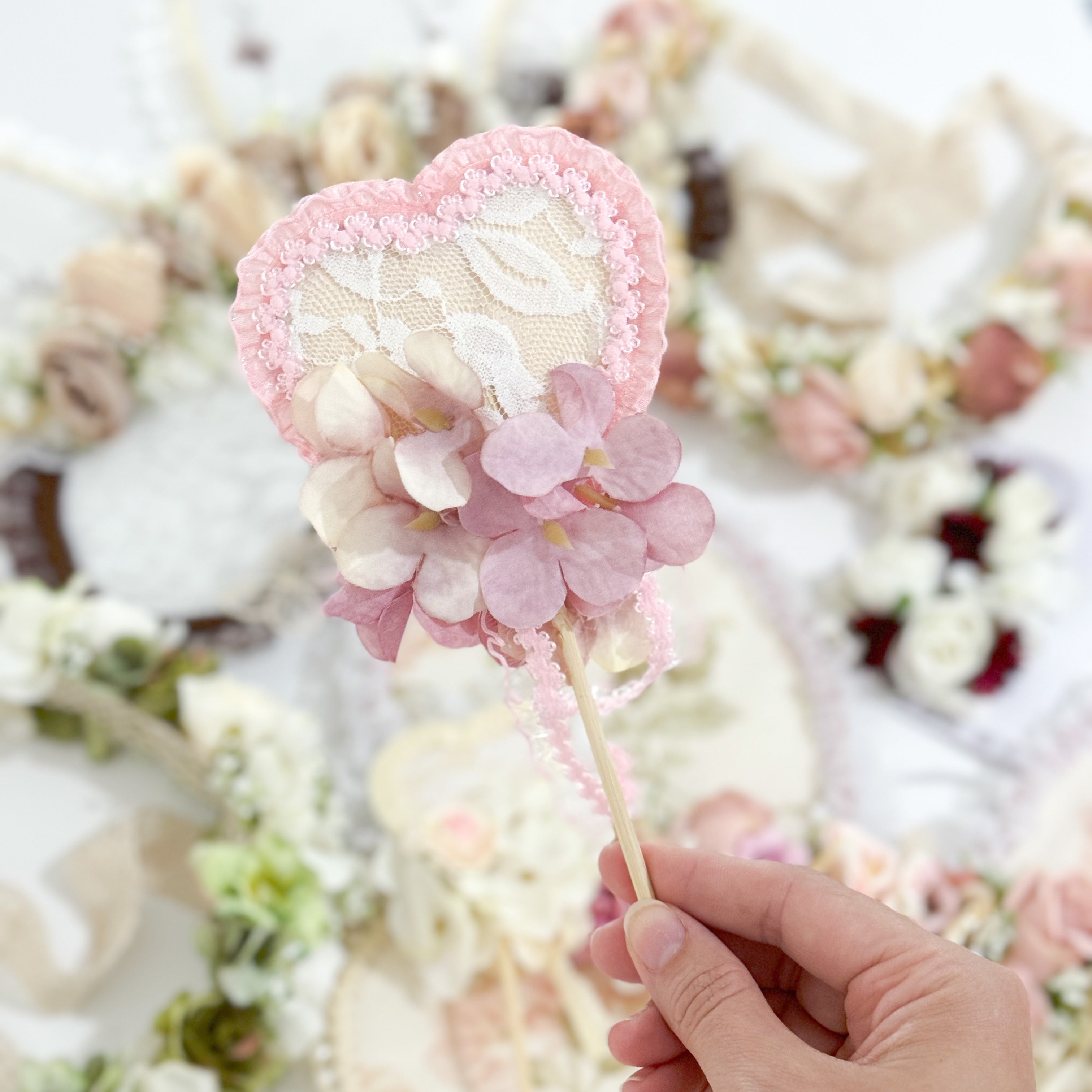 Pink Floral Fairy Wand By Elena Grace