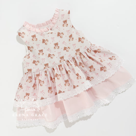 The Sleeveless Caroline / 18-24m "Bears & Bows"