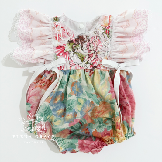 The Nora Romper // 9-12m (pink)