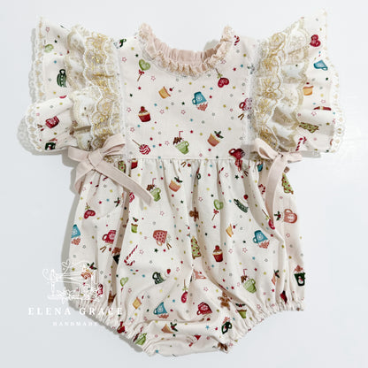 The Nora Romper " Sweet Treats" // 9-12m