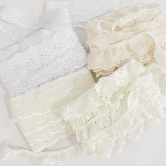 Neutral Broderie Trim